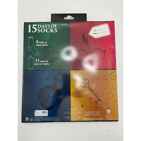 NIB- Set of 15 Harry Potter Socks (Advent Calendar) - Picture 2 of 2